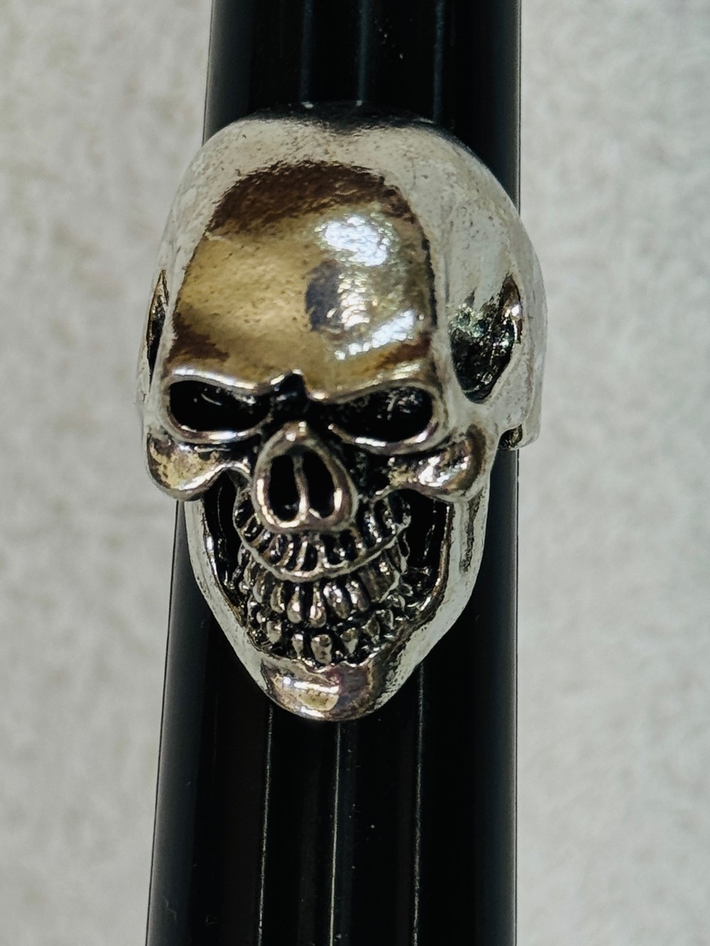 Silver tone Skull Statement Ring